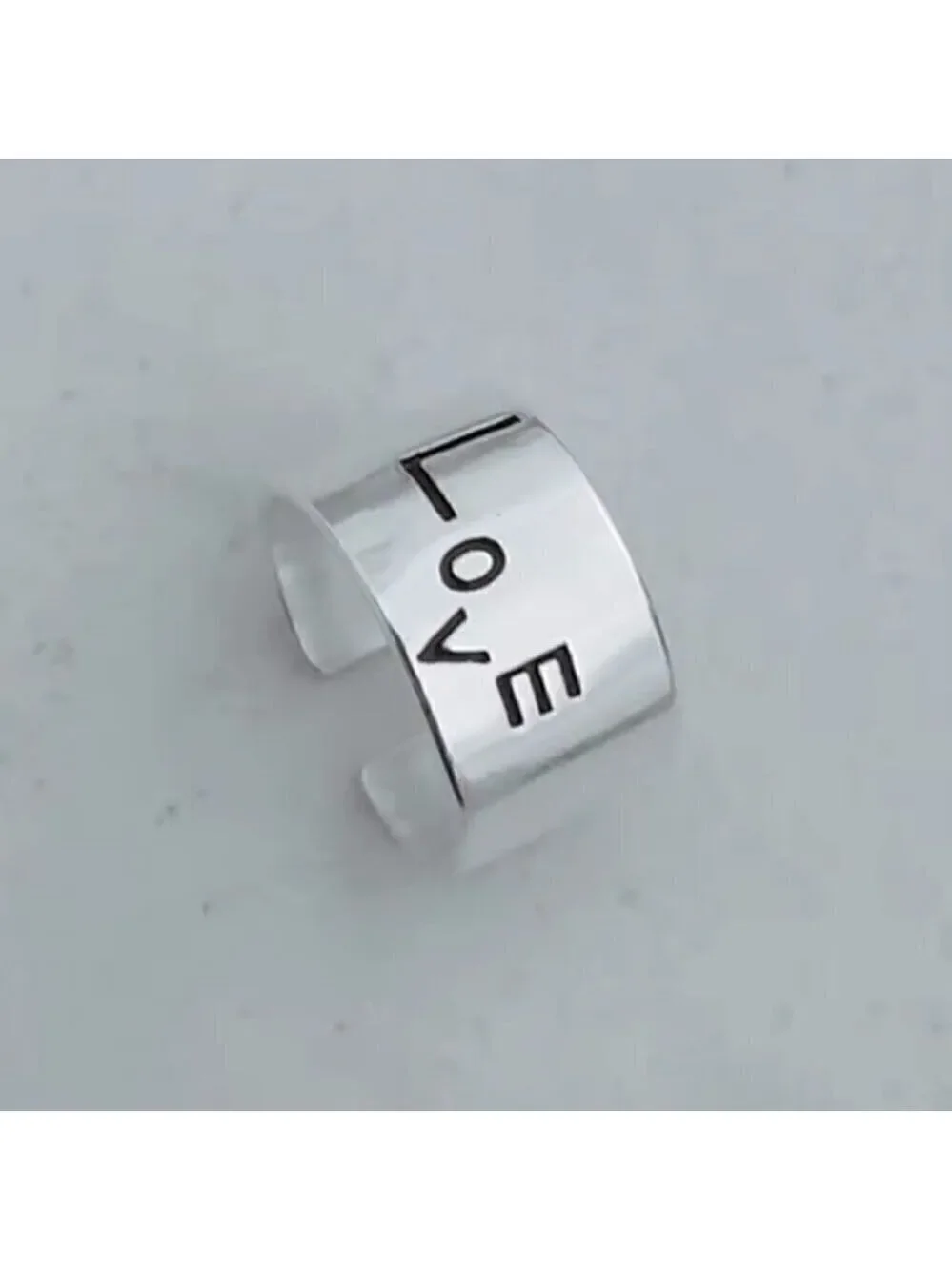 925 Sterling LOVE Boho Band Adjustable Ring #1377